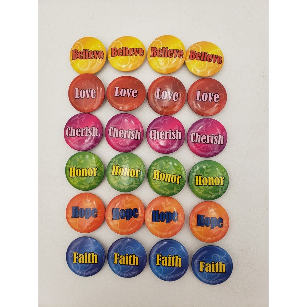 Mini Pinback Buttons Lot Of 24‎ Positive Inspirational Motivational Words 1 Inch